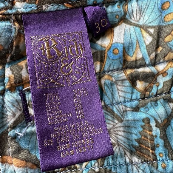 Rich & Skinny Silky Womens 30 Shorts High Rise Cuffed Blue Shorts - Picture 5 of 7